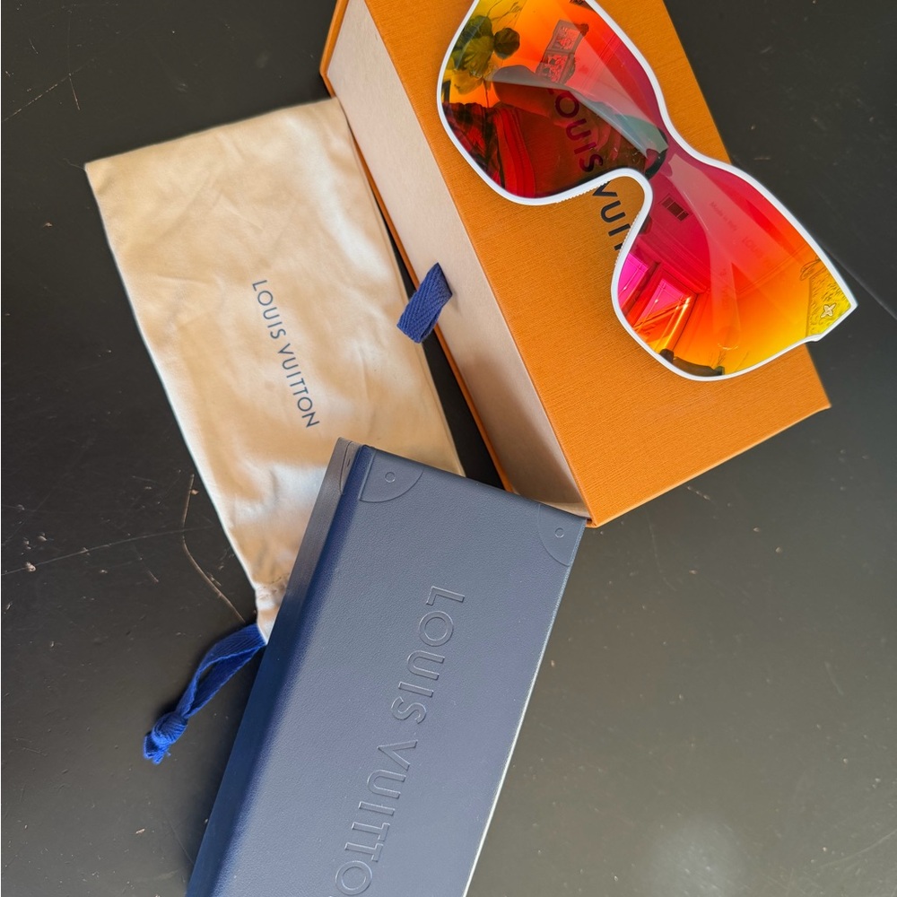 Louis Vuitton Sunglasses with Orange and White Frame
